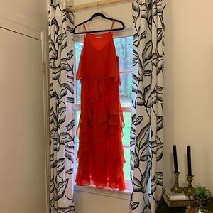 Gianni Bini Red-Orange Ruffle Dress